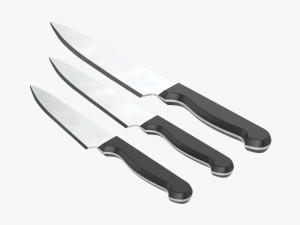 Kitchen Knives Various Sizes 3D Model