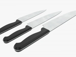 Kitchen Knives Various Sizes 3D Model