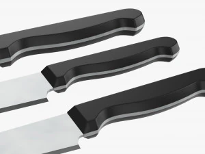 Kitchen Knives Various Sizes 3D Model