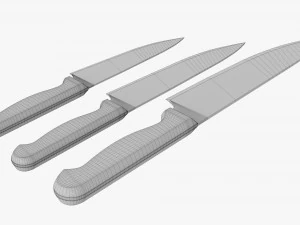 Kitchen Knives Various Sizes 3D Model