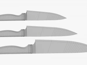Kitchen Knives Various Sizes 3D Model