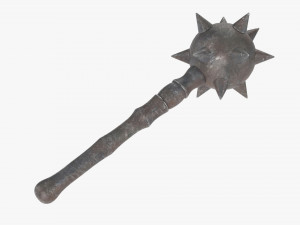 Medieval Spiked Ball Mace 3D Model