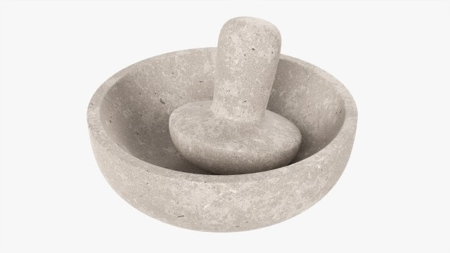 Mortar With Pestle Modelo 3D .c4d .max .obj .3ds .fbx .stl .blend 
