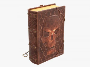 Vecchio libro decorato in pelle 01 Modello 3D
