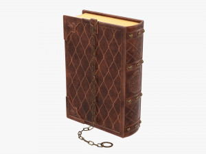 Old Book Decorated In Leather 01 3D Model