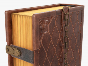 Old Book Decorated In Leather 01 3D Model