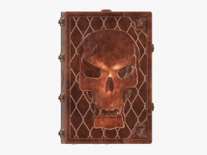 Old Book Decorated In Leather 01 3D Model