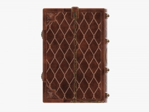 Old Book Decorated In Leather 01 3D Model