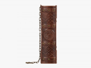 Old Book Decorated In Leather 01 3D Model