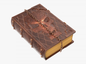 Old Book Decorated In Leather 02 3D Model