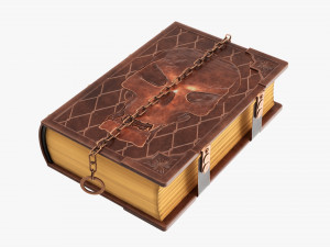 Old Book Decorated In Leather 02 3D Model