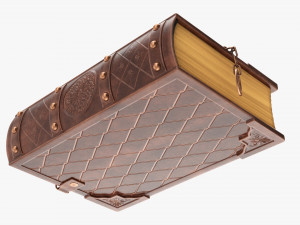 Old Book Decorated In Leather 02 3D Model