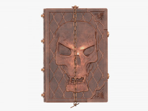Old Book Decorated In Leather 02 3D Model