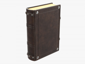 Old Book Decorated In Leather 03 3D Model