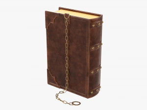 Old Book Decorated In Leather 04 3D Model