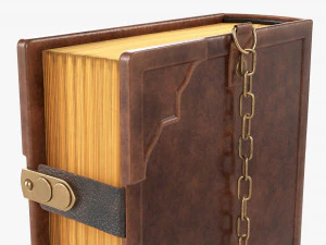Old Book Decorated In Leather 04 3D Model