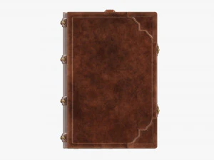 Old Book Decorated In Leather 04 3D Model