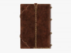 Old Book Decorated In Leather 04 3D Model