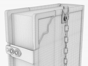 Old Book Decorated In Leather 04 3D Model