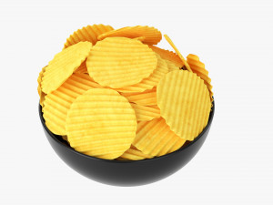 Potato Chips In Bowl 01 3D 模型