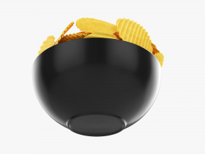 Potato Chips In Bowl 01 3D 模型
