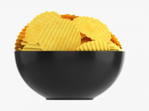 Potato Chips In Bowl 01 3D 模型