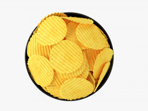 Potato Chips In Bowl 01 3D 模型