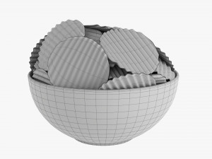 Potato Chips In Bowl 01 3D 模型