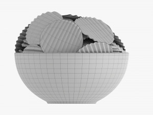 Potato Chips In Bowl 01 3D 模型