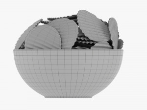 Potato Chips In Bowl 01 3D 模型