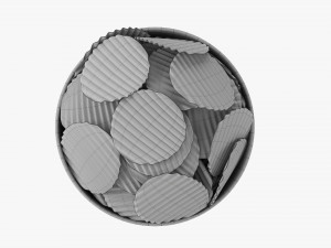 Potato Chips In Bowl 01 3D 模型