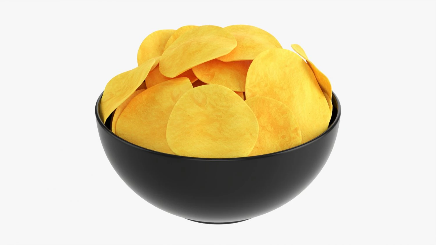 Potato Chips In Bowl 02 3D Model .c4d .max .obj .3ds .fbx .stl .blend 