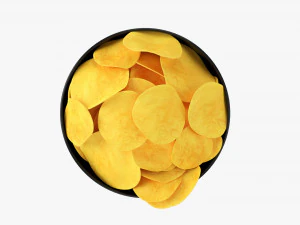 Potato Chips In Bowl 02 3D Model