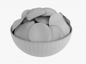 Potato Chips In Bowl 02 3Dモデル