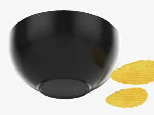 Potato Chips In Bowl 03 3D Model