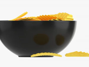 Potato Chips In Bowl 03 3D Model