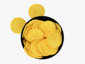 Potato Chips In Bowl 03 3D Model
