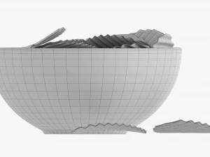 Potato Chips In Bowl 03 3D Model
