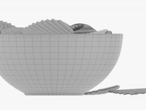 Potato Chips In Bowl 03 3D Model