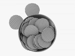 Potato Chips In Bowl 03 3D Model