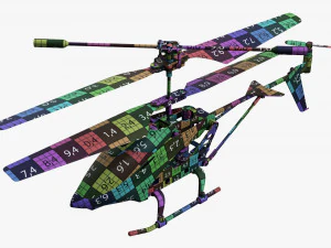 Zdalnie sterowany minihelikopter Model 3D
