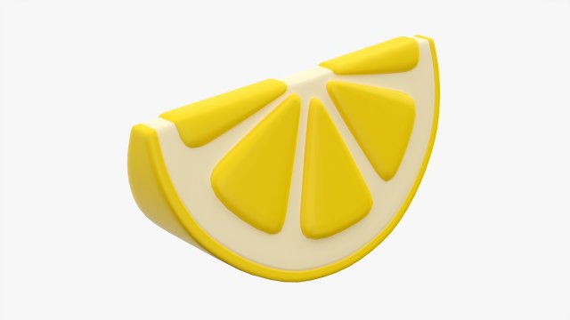 Stylized Lemon Slice 3D Модель .c4d .max .obj .3ds .fbx .stl .blend 
