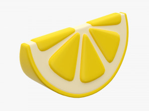 Stylized Lemon Slice 3D Model