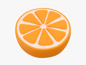 Stylized Orange Slice 01 3D Model