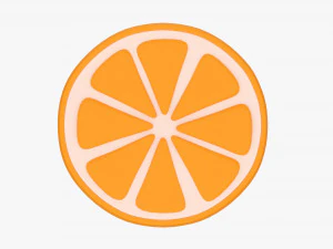 Stylized Orange Slice 01 3D Model