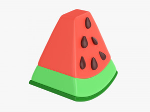 Stylized Watermelon Piece 3D Model