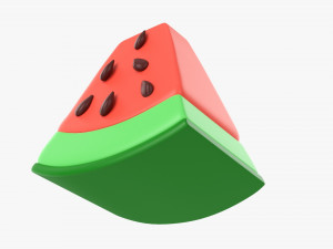 Stylized Watermelon Piece 3D Model