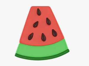 Stylized Watermelon Piece 3D Model