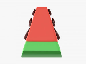 Stylized Watermelon Piece 3D Model