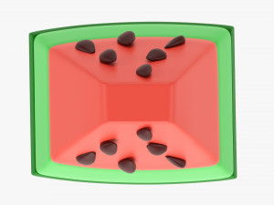 Stylized Watermelon Piece 3D Model